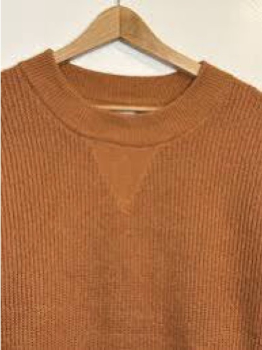 Aerie Burnt Orange Ribbed Oversized Crew Neck Sweater